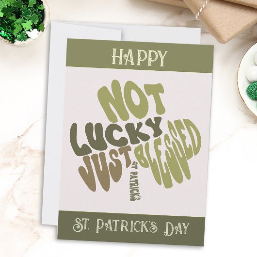 Retro Irish Shamrock St Patrick's Day Word Art Feestdagenkaart