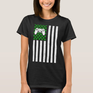 Retro  Irish US Flag Sport Video Game St. T-shirt