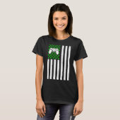 Retro Irish US Flag Sport Video Game St. T-shirt (Voorkant volledig)
