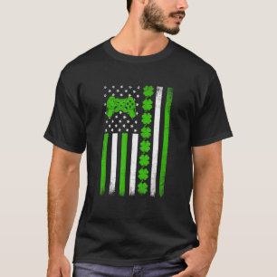 Retro  Irish US Flag Sport Video Game St. T-shirt