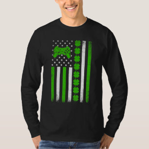 Retro Irish US Flag Sport Video Game St. T-shirt