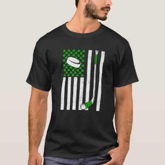Retro  Irish USA Flag Sport Hockey St.Patri T-shirt
