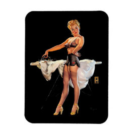  Retro Ironing Pinup Girl Magneet