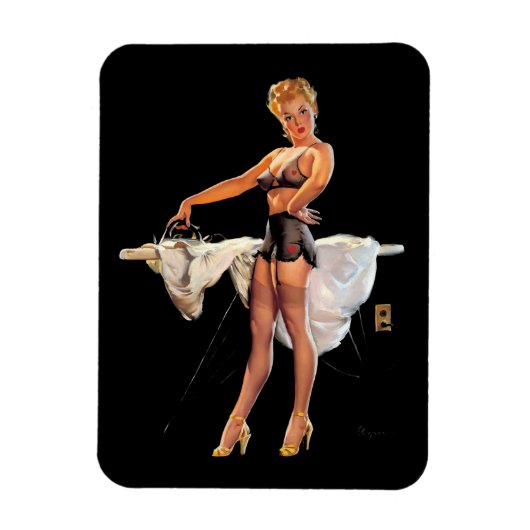  Retro Ironing Pinup Girl Magneet (Verticaal)