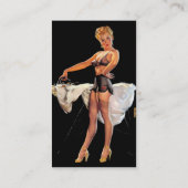Retro Ironing Pinup Girl Visitekaartje (Achterkant)