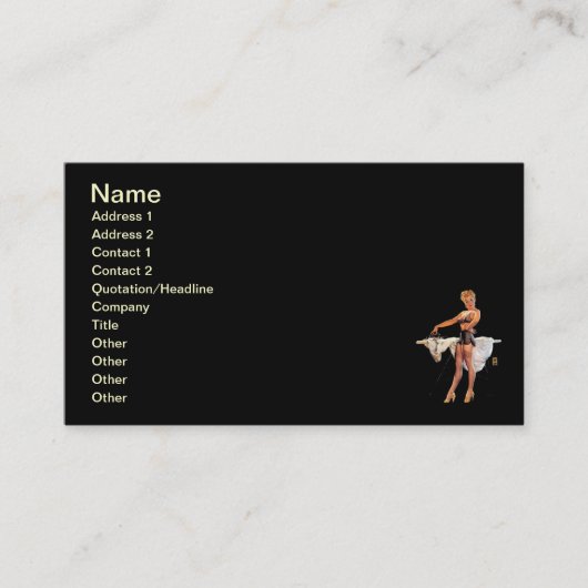 Retro Ironing Pinup Girl Visitekaartje (Voorkant)