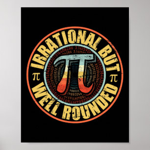Retro irrationele maar goed afgeronde PI dag M Poster