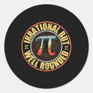 Retro irrationele maar goed afgeronde PI dag  M Ronde Sticker