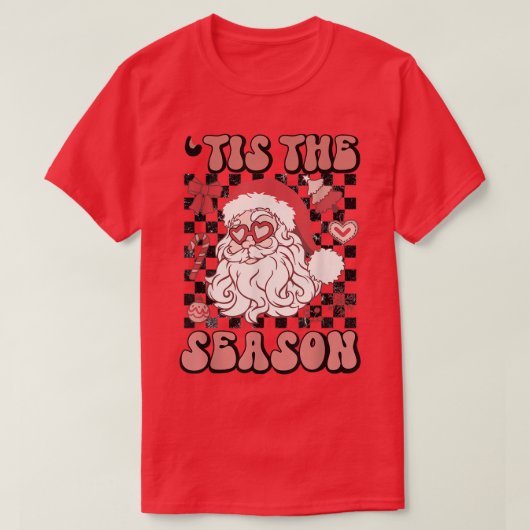 Retro is de kerstkerstfamilie van de Seizoenskerst T-shirt (Design voorkant)