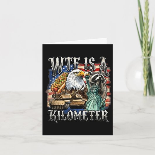 Retro is een kilometer grappig patriottisch Amerik Kaart (Voorkant)