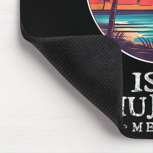 Retro Isla Mujeres Mexico Beach Sunset Souvenir Me Muismat (Hoek)