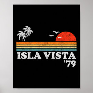 Retro Isla Vista Beach Californië Retro Surfen Poster