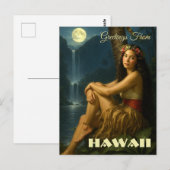 Retro Island Girl In A Tropical Paradise Briefkaart (Voorkant / Achterkant)