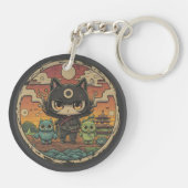 Retro Island vrienden: Ninja Cat Crew Sleutelhanger (Achterkant)
