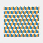 Retro isometrische kubussen, geometrische illusie fleece deken (Voorkant (Horizontaal))