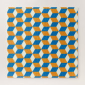 Retro isometrische kubussen, geometrische illusie legpuzzel (Horizontaal)