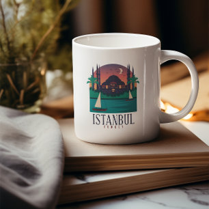 Retro  Istanboel Turkije Skyline Hagia Sophia Koffiemok