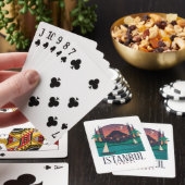 Retro  Istanboel Turkije Skyline Hagia Sophia Pokerkaarten (Insitu)