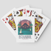 Retro  Istanboel Turkije Skyline Hagia Sophia Pokerkaarten (Achterkant)