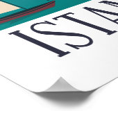 Retro  Istanboel Turkije Skyline Hagia Sophia Poster (Hoek)