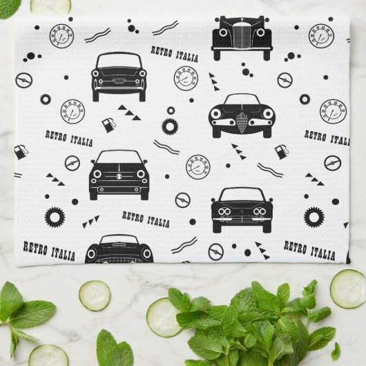 Retro Italia Car Pattern Kitchen Towels Theedoek (Gevouwen)