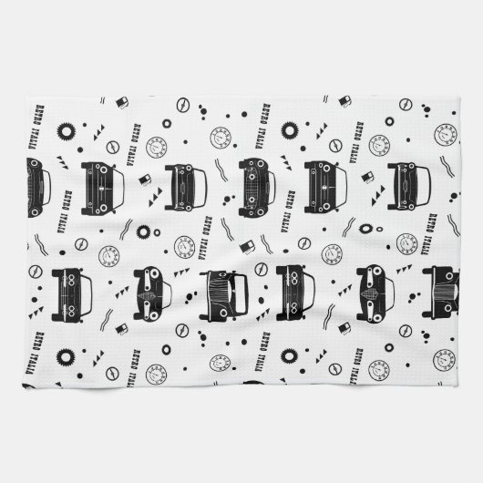 Retro Italia Car Pattern Kitchen Towels Theedoek (Horizontaal)