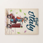 Retro Italiaans cartoon scooter poster. Legpuzzel (Horizontaal)