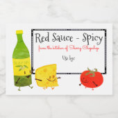 Retro Italiaans eten tomatensaus blikken label Voedselcontainer Etiket (Enkel label)