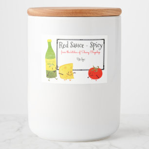 Retro Italiaans eten tomatensaus blikken label Voedselcontainer Etiket