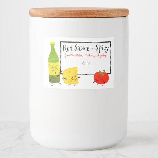 Retro Italiaans eten tomatensaus blikken label Voedselcontainer Etiket (Voorkant)