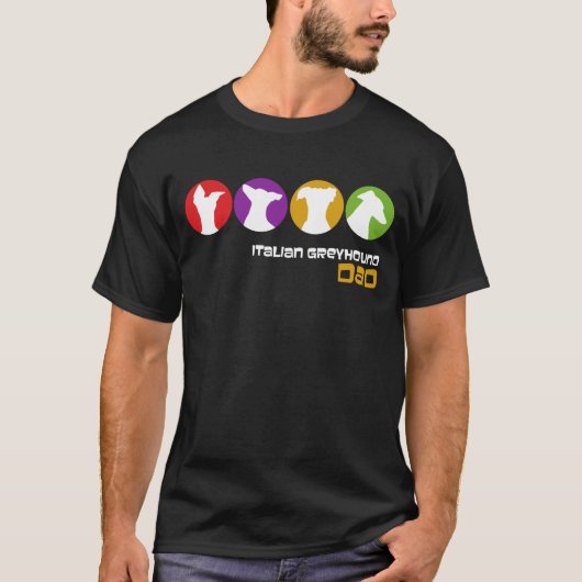Retro Italiaans Greyhound Dad Modern Silhouette T-shirt (Voorkant)