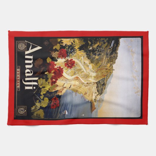  retro Italiaans poster Theedoek (Horizontaal)