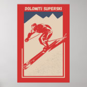 Retro Italiaans skioord Dolomiti Superski Poster (Voorkant)