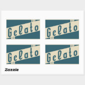 retro italiaanse gelato rechthoekige sticker (Vel)
