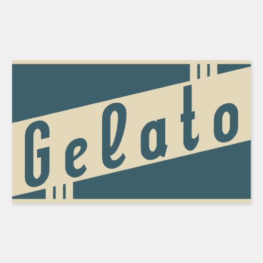 retro italiaanse gelato rechthoekige sticker (Voorkant)