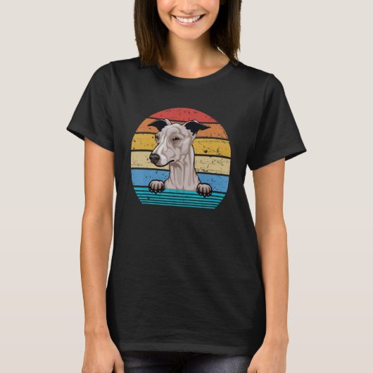 Retro Italiaanse Greyhound T-shirt (Voorkant)