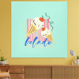 Retro Italiaanse ijsjes Canvas Afdruk