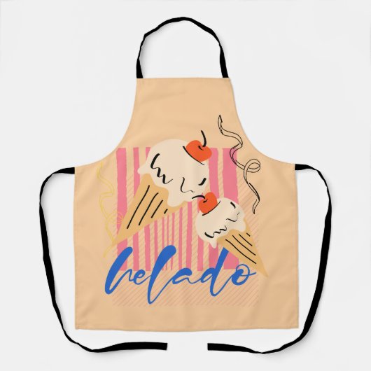 Retro Italiaanse ijsjes Schort (Voorkant)