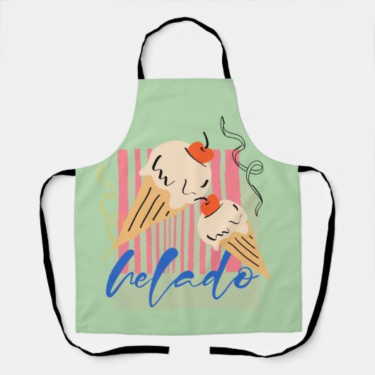 Retro Italiaanse ijsjes Schort (Voorkant)