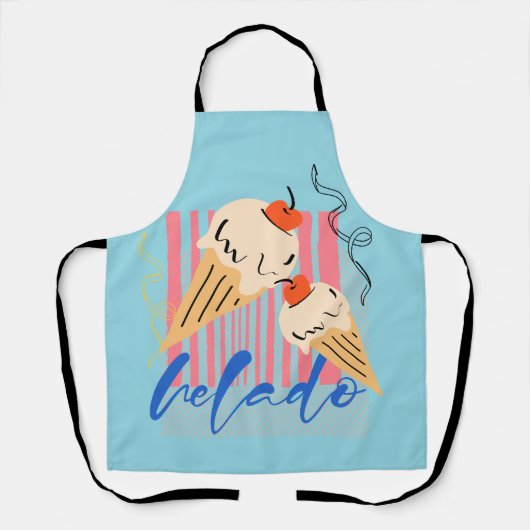 Retro Italiaanse ijsjes Schort (Voorkant)