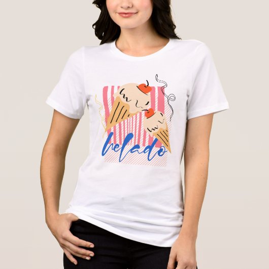 Retro Italiaanse ijsjes Tri-Blend Shirt (Voorkant)