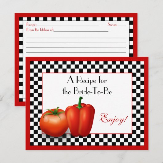 Retro Italiaanse Kaart van het Recept voor de (Voorkant / Achterkant)