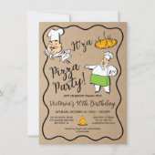 Retro Italiaanse Pizza Chef Party Kaart (Voorkant)