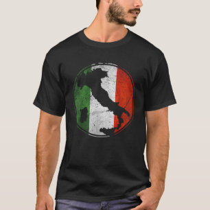 Retro Italiaanse vlag Italië Kaart Mannen Wo T-shirt