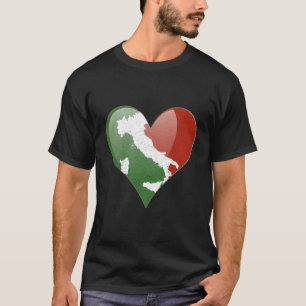 Retro Italiaanse vlag met italië Map Italia Love M T-shirt