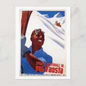  retro Italiaanse wintersport ski reis Briefkaart (Voorkant)