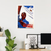  retro Italiaanse wintersport ski reis Poster (Thuiskantoor)