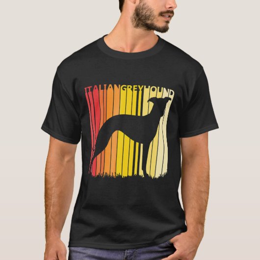 Retro Italian Greyhound Dog Retro Dog Lover T-shirt (Voorkant)