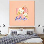 Retro Italian Ice Cream Cones Canvas Afdruk (Insitu (Slaapkamer))
