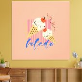 Retro Italian Ice Cream Cones Canvas Afdruk (Insitu (Woonkamer))